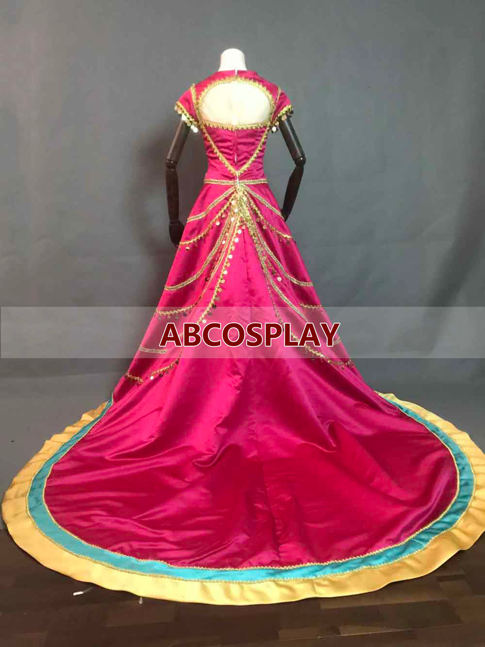 Aladdin And His Lamp Princess Jasmine Formal Magenta Live Action Movie Cosplay Costume