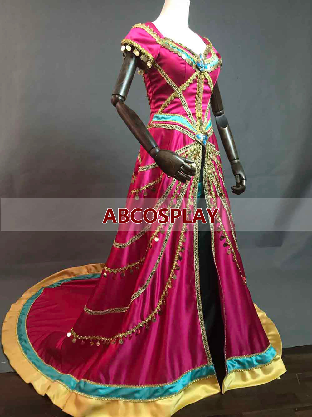 Aladdin And His Lamp Princess Jasmine Formal Magenta Live Action Movie Cosplay Costume