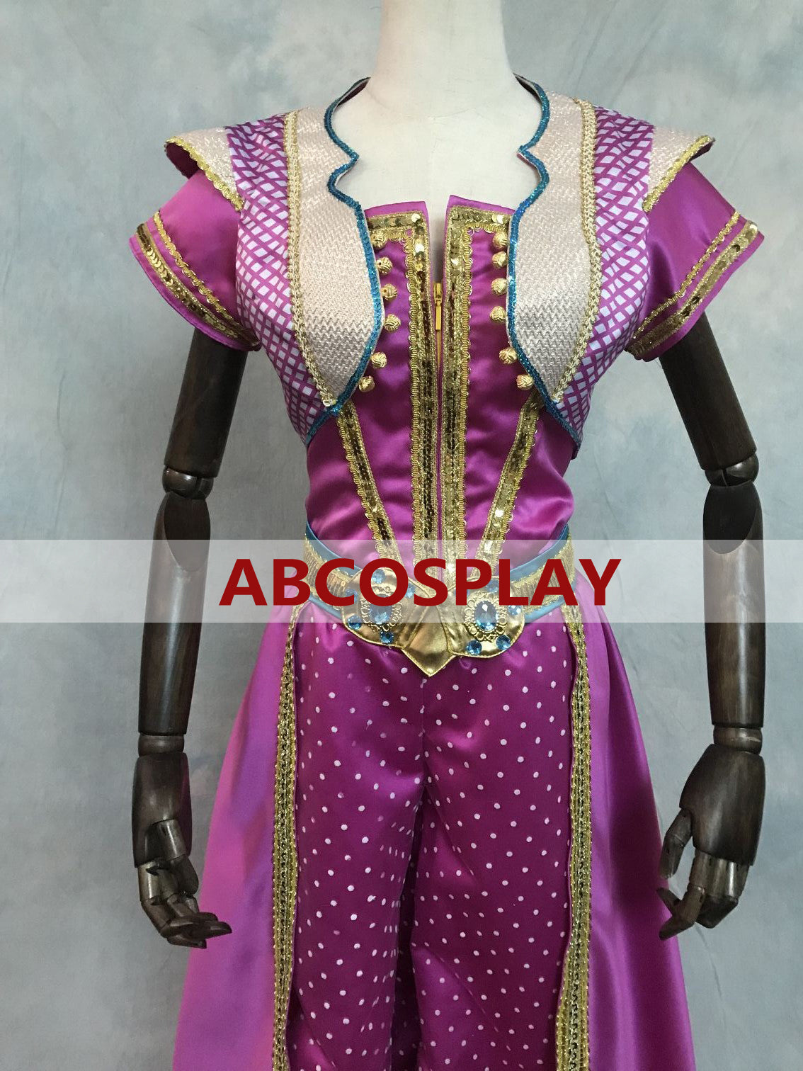 Aladdin Princess Dress Jasmine Pink Satin Live Action Movie Dress Cosplay Costume