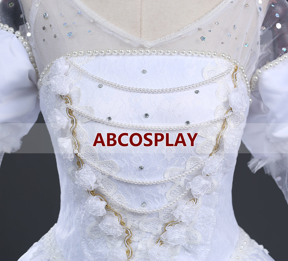 Alice In Wonderland White Queen Dress Cosplay Costume