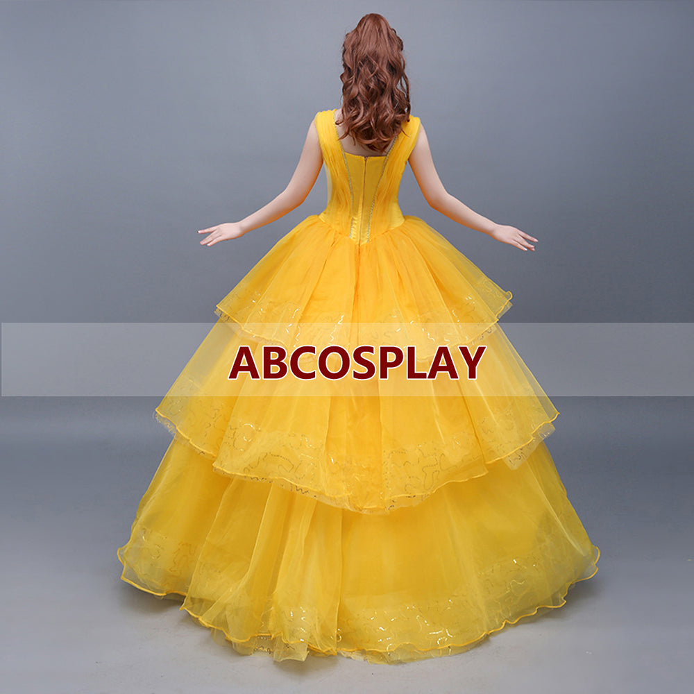 Beauty And The Beast Belle Princess Dress 2015 Film Belle Cosplay Costume