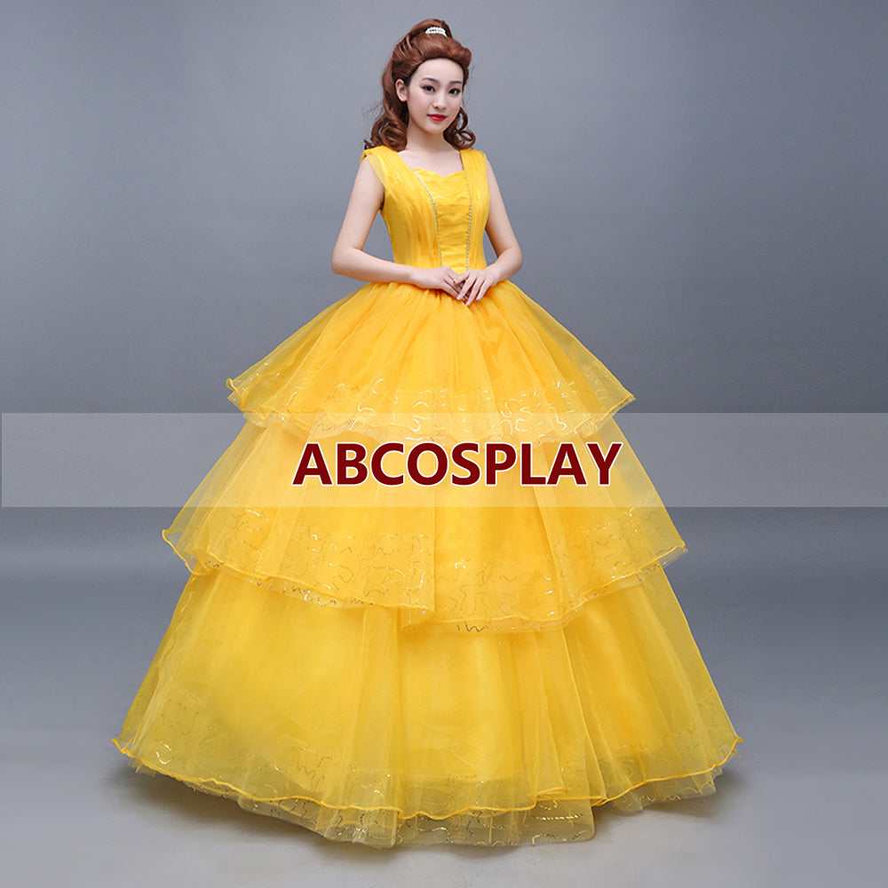 Beauty And The Beast Belle Princess Dress 2015 Film Belle Cosplay Costume