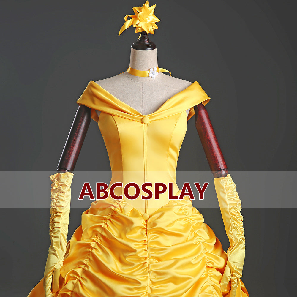 Beauty And The Beast Belle Princess Dress Yellow Cosplay Costume