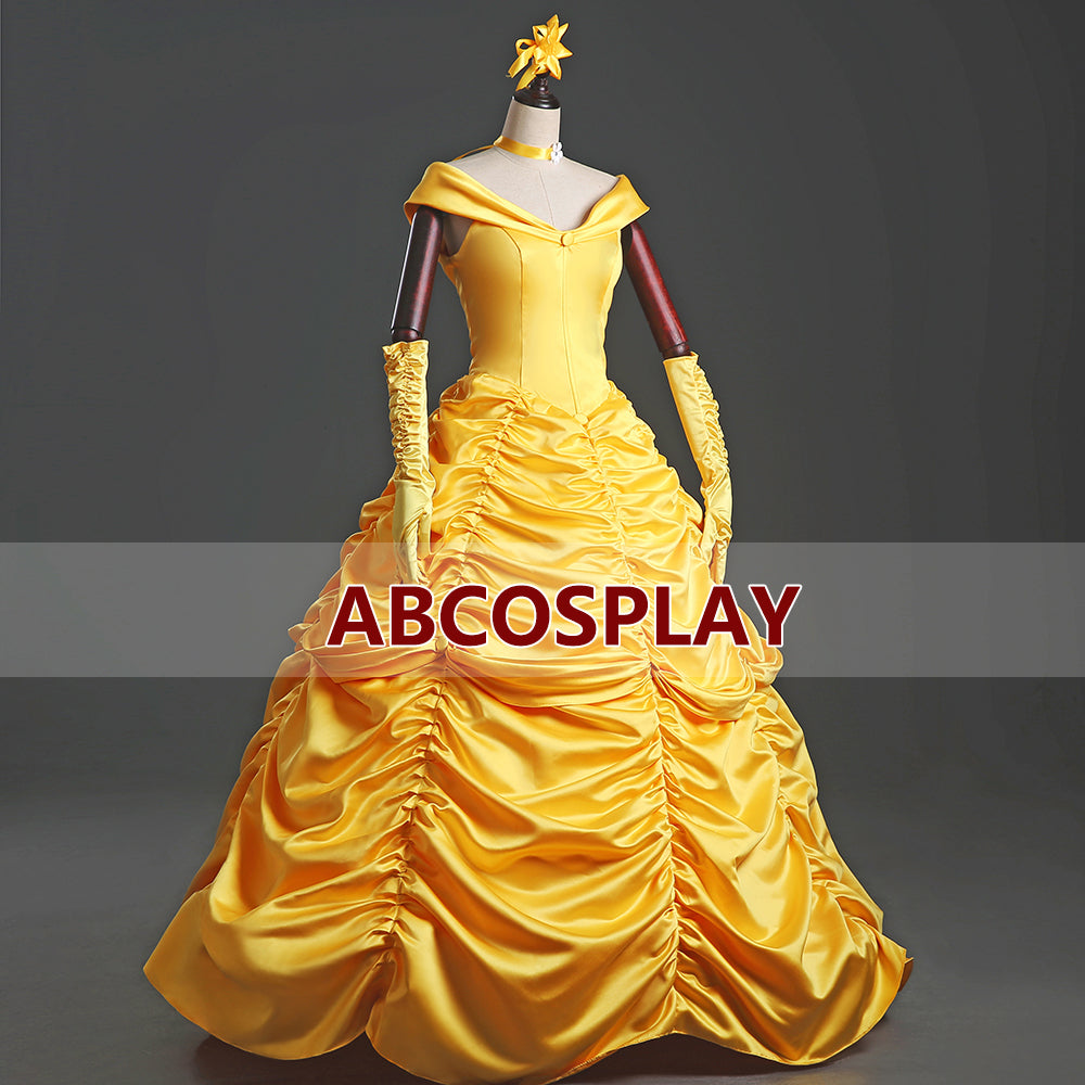 Beauty And The Beast Belle Princess Dress Yellow Cosplay Costume