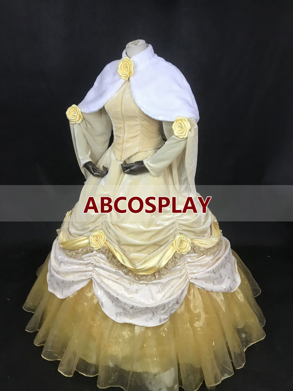 Beauty And The Beast Belle Yellow Dress Vs Cape Cosplay Costumes