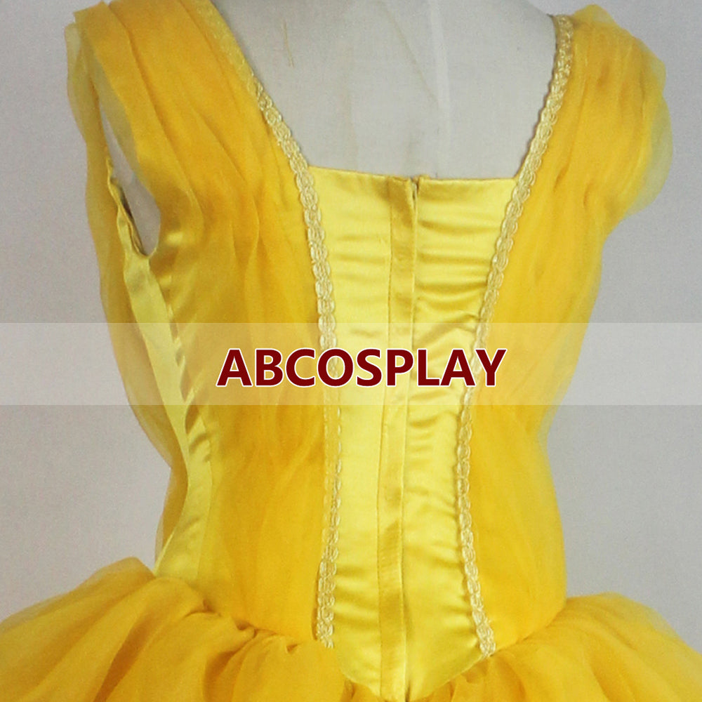 Beauty And The Beast Princess 2015 Yellow Dress Cosplay Costume