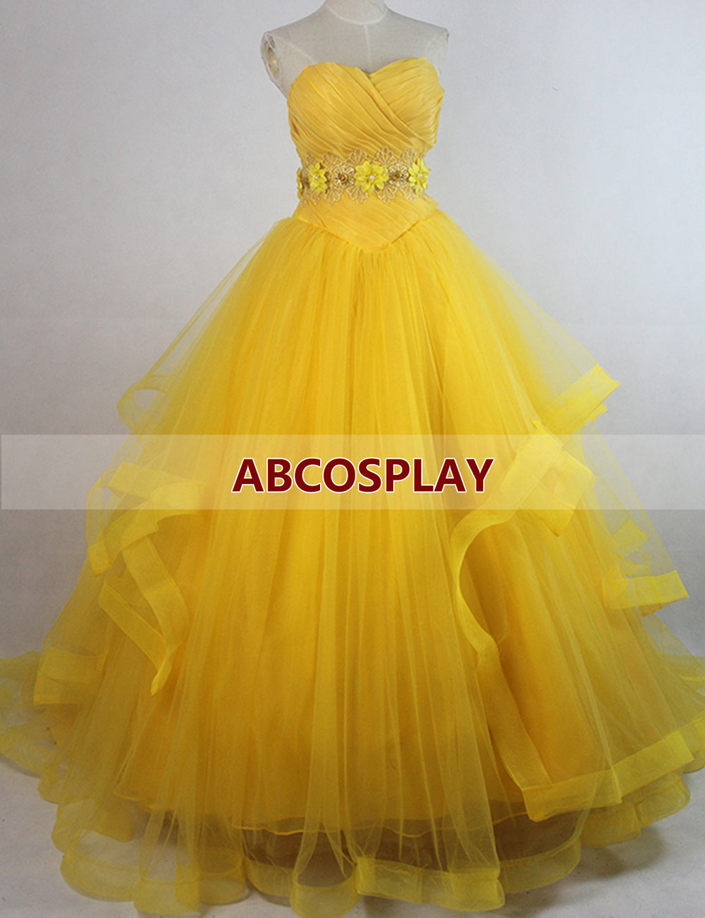 Princess Beauty And the Beast Belle Dress Yellow Movie Cosplay Costumes