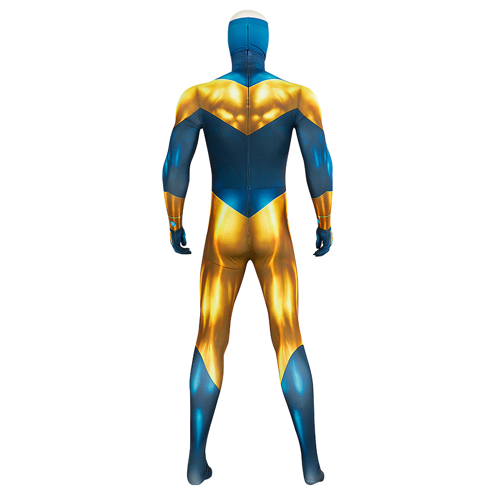 Booster Gold Cosplay Costume Jumpsuit Halloween Free Shipping