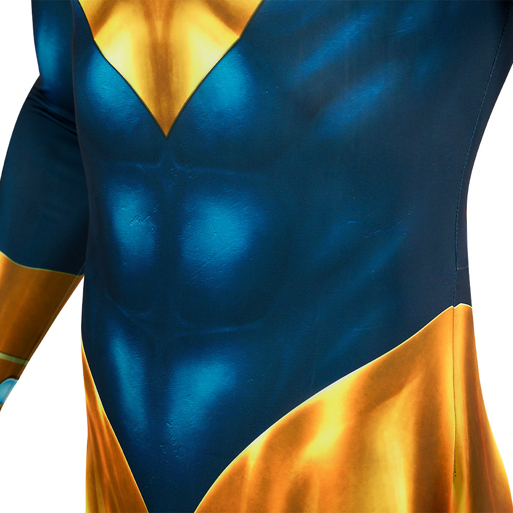 Booster Gold Cosplay Costume Jumpsuit Halloween Free Shipping