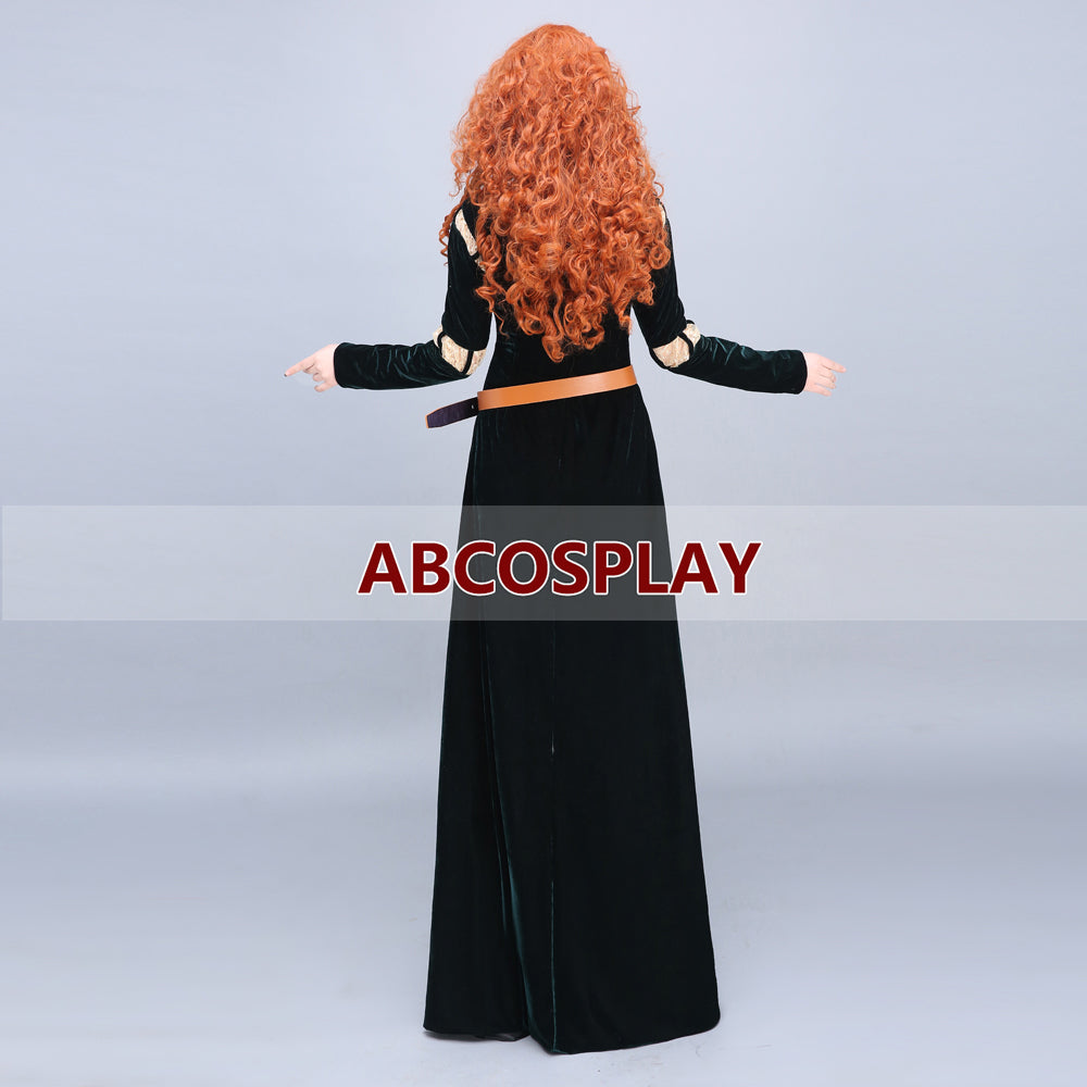 Brave Merida Princess Dress Velvet Cosplay Costume