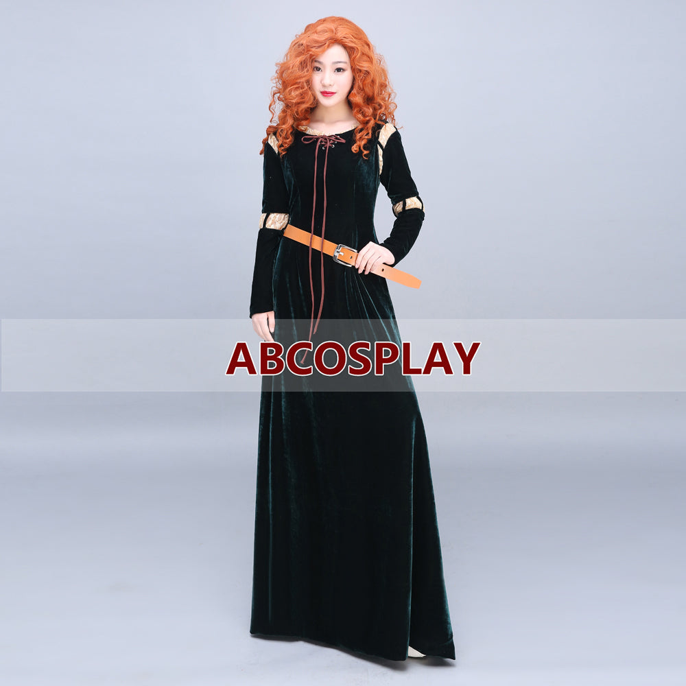 Brave Merida Princess Dress Velvet Cosplay Costume