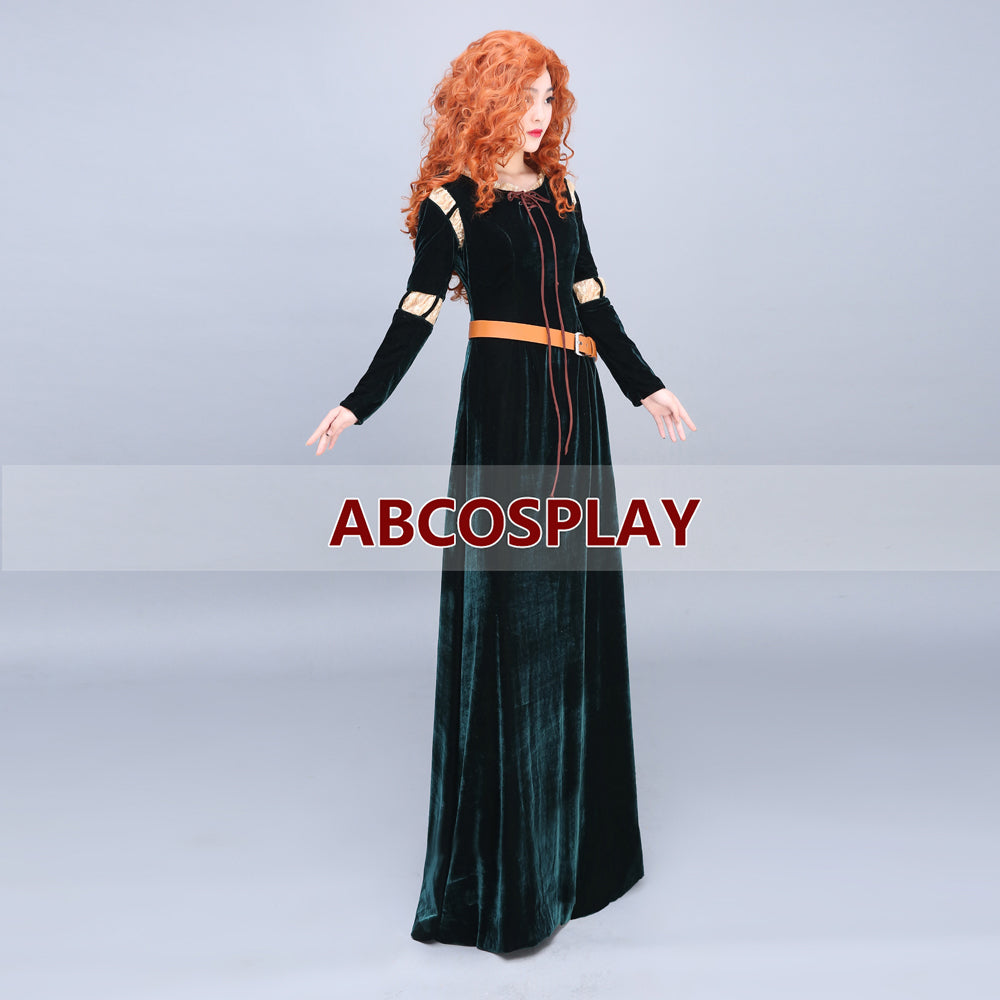 Brave Merida Princess Dress Velvet Cosplay Costume