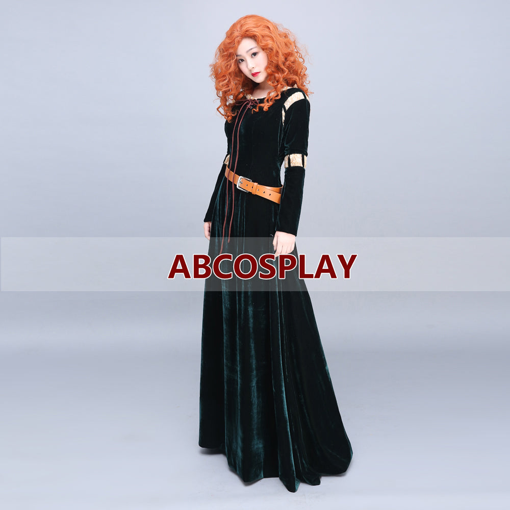 Brave Merida Princess Dress Velvet Cosplay Costume