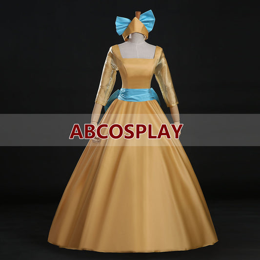 Cinderella Anastasia Yellow Princess Dress Woman Cosplay Costume