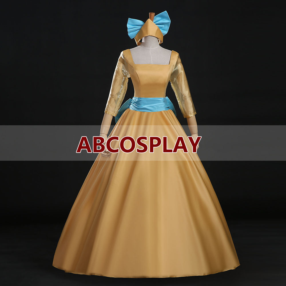 Cinderella Anastasia Yellow Princess Dress Woman Cosplay Costume