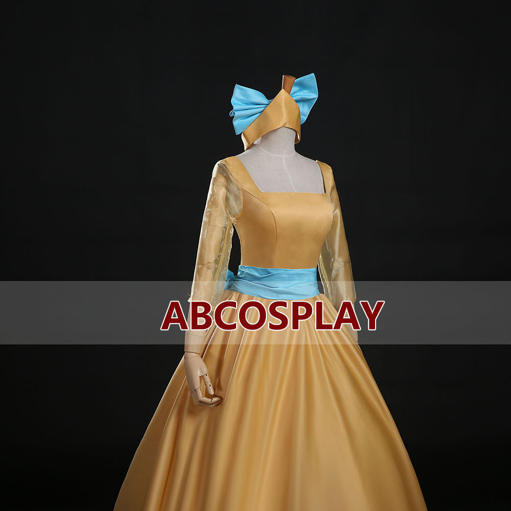 Cinderella Anastasia Yellow Princess Dress Woman Cosplay Costume