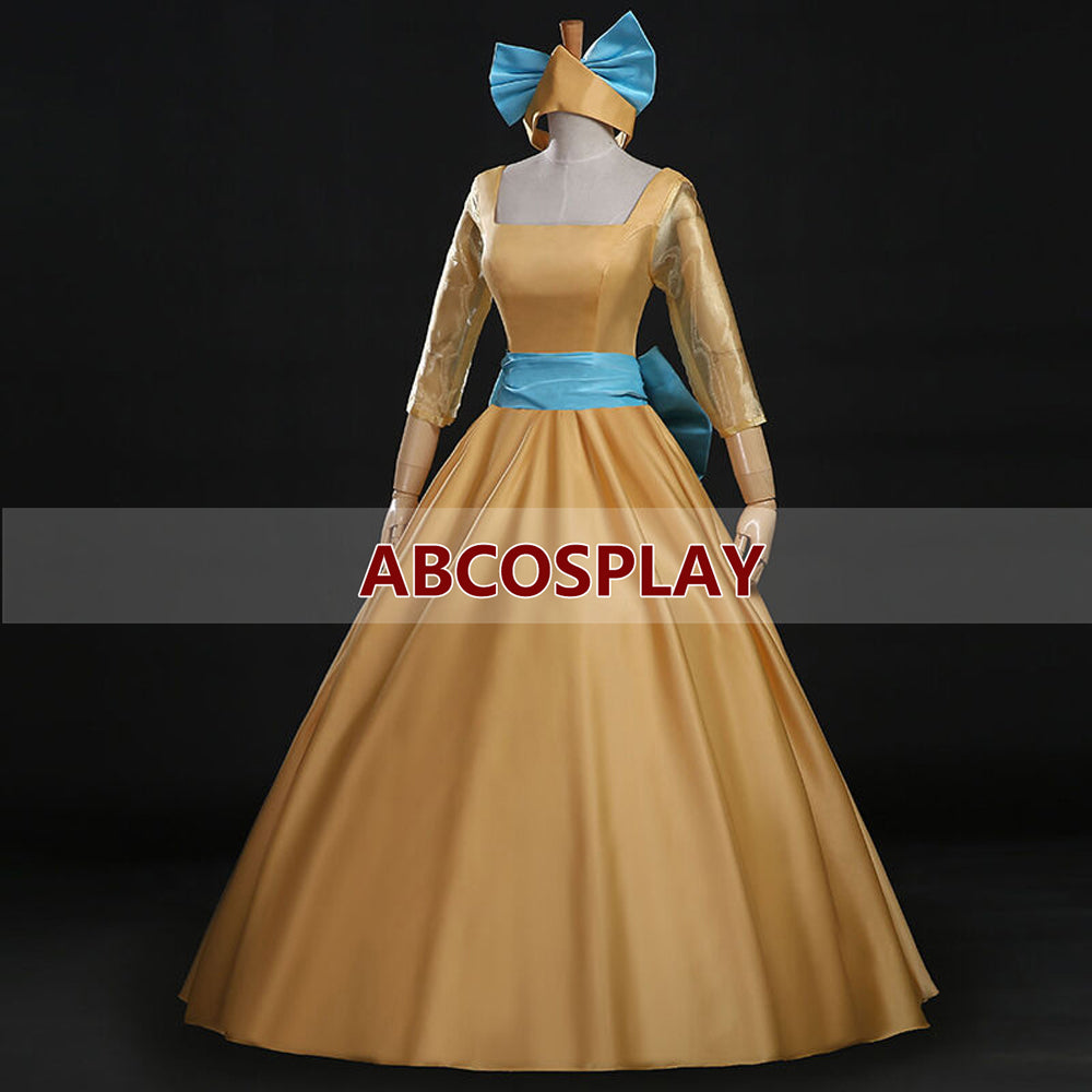 Cinderella Anastasia Yellow Princess Dress Woman Cosplay Costume