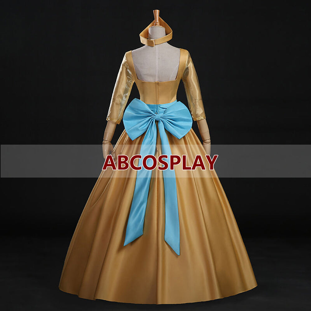 Cinderella Anastasia Yellow Princess Dress Woman Cosplay Costume