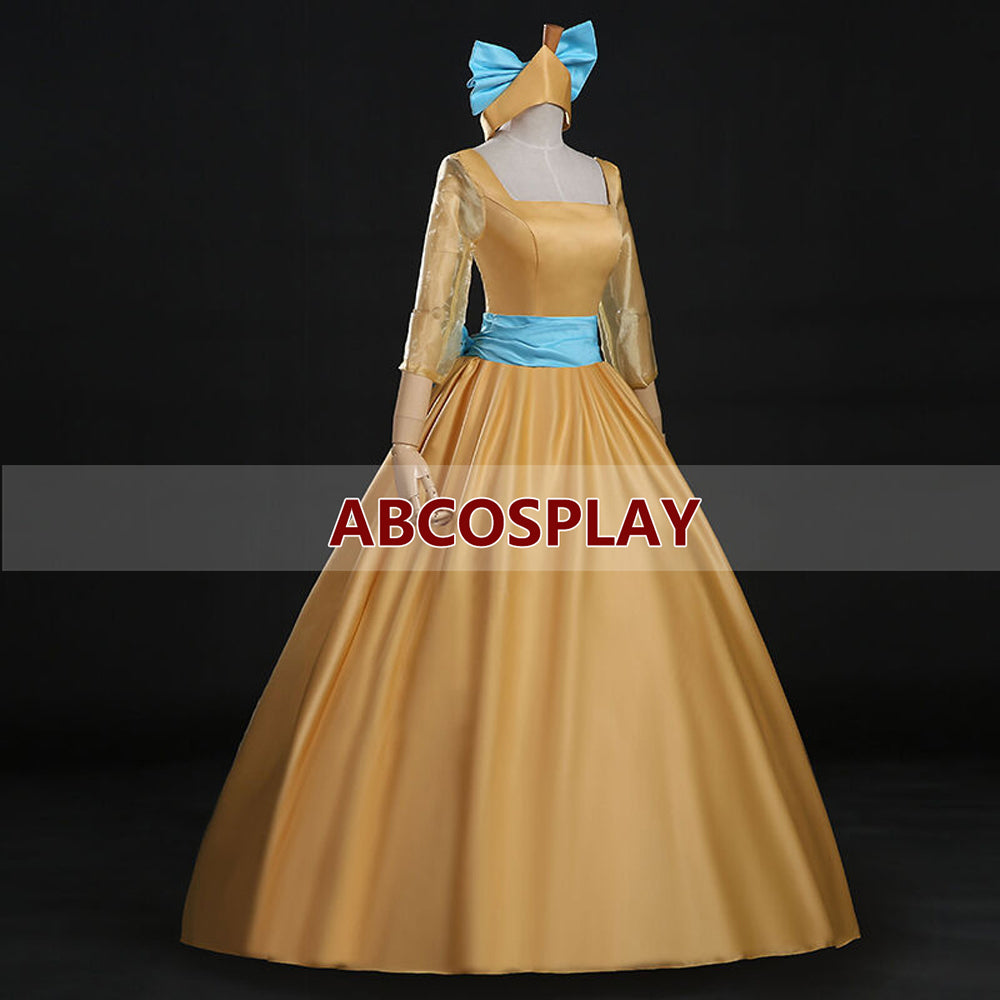 Cinderella Anastasia Yellow Princess Dress Woman Cosplay Costume