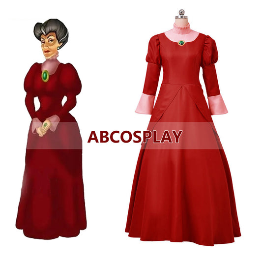 Princess Cinderella Fairy Mother Red Dress Cosplay Costumes