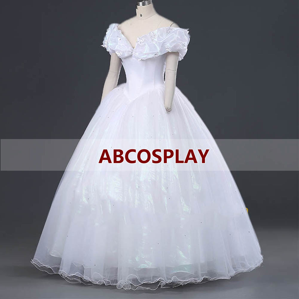 Princess Cinderella White Butterfly Woman Dress Cosplay Costume