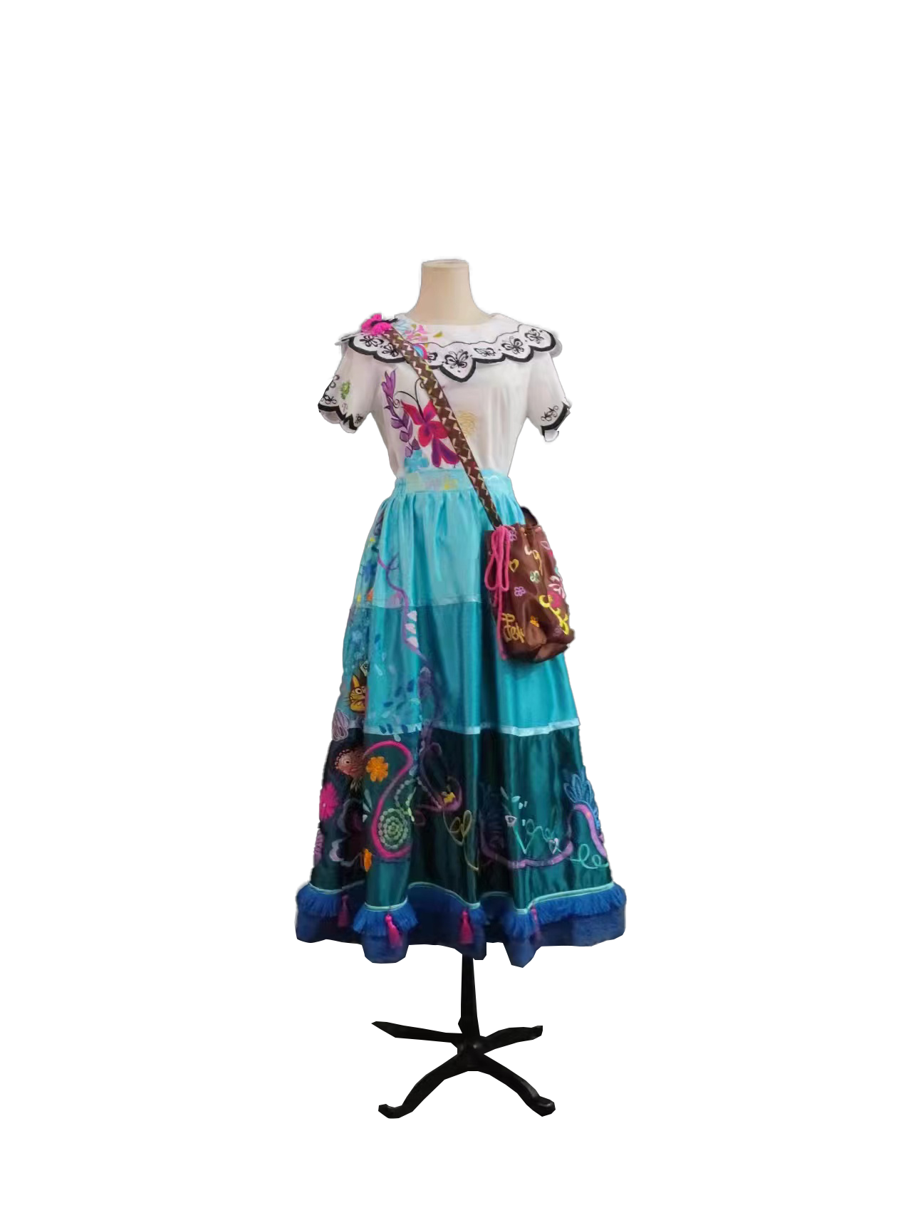 Encanto Mirabel Dolores Embroidery Dress Cosplay Costumes