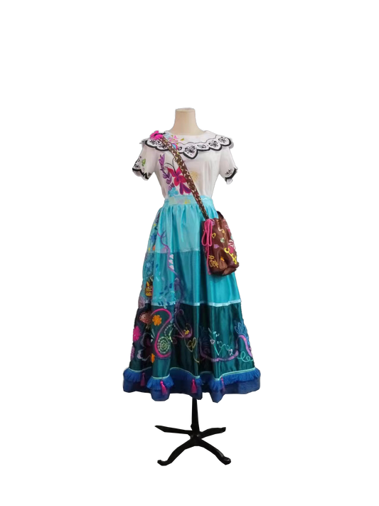 Encanto Mirabel Dolores Embroidery Dress Cosplay Costumes