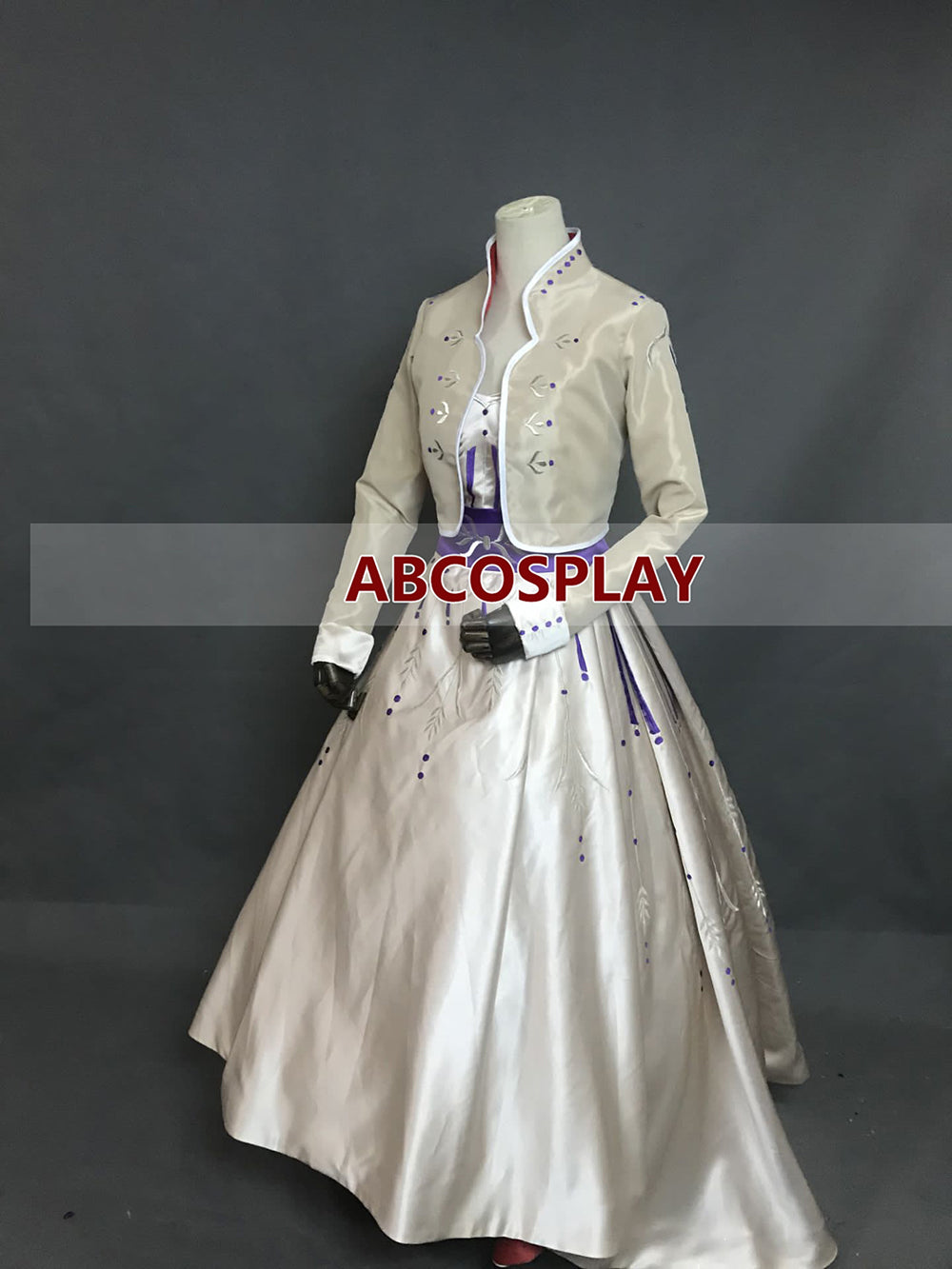 Frozen 2 Anna Embroidery Dress Cosplay Costume Luxury Style