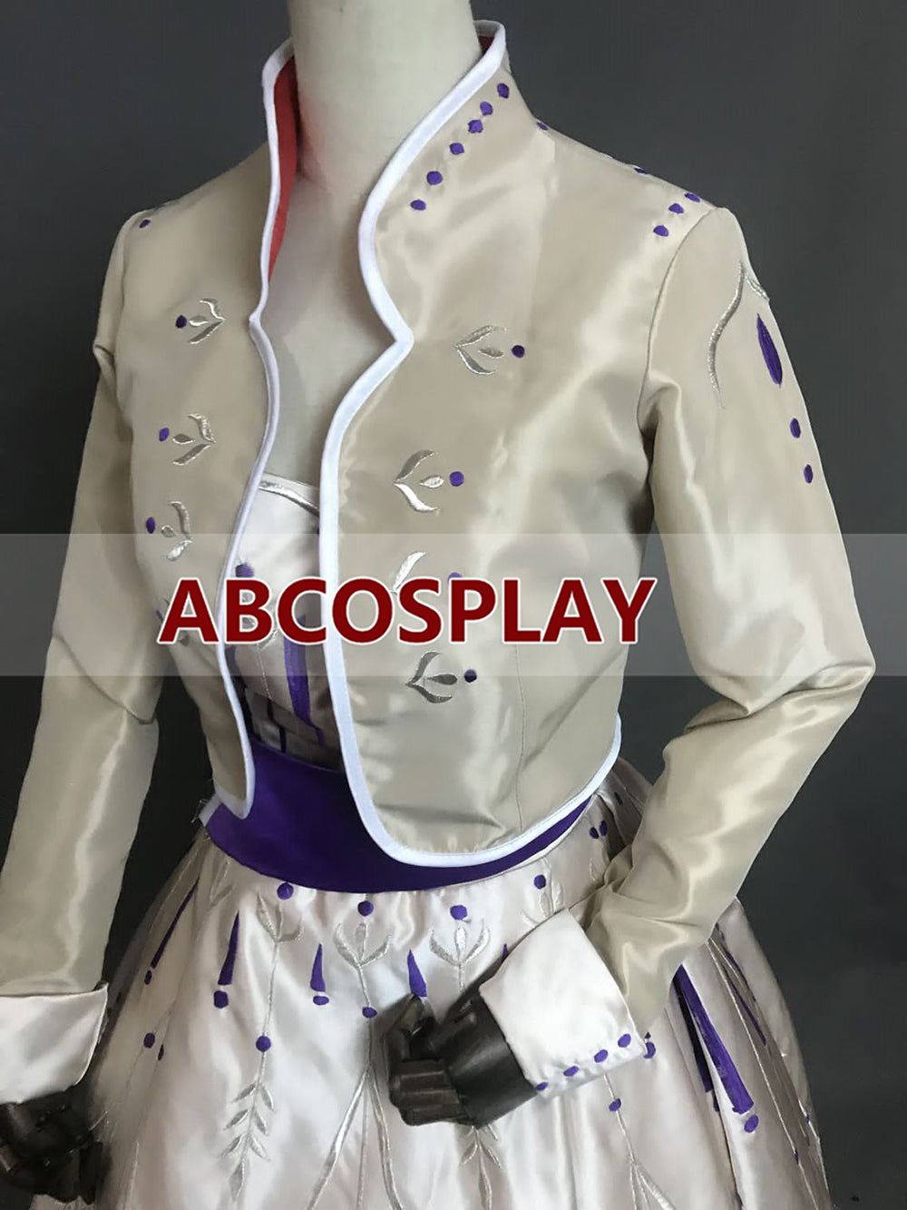 Frozen 2 Anna Embroidery Dress Cosplay Costume Luxury Style