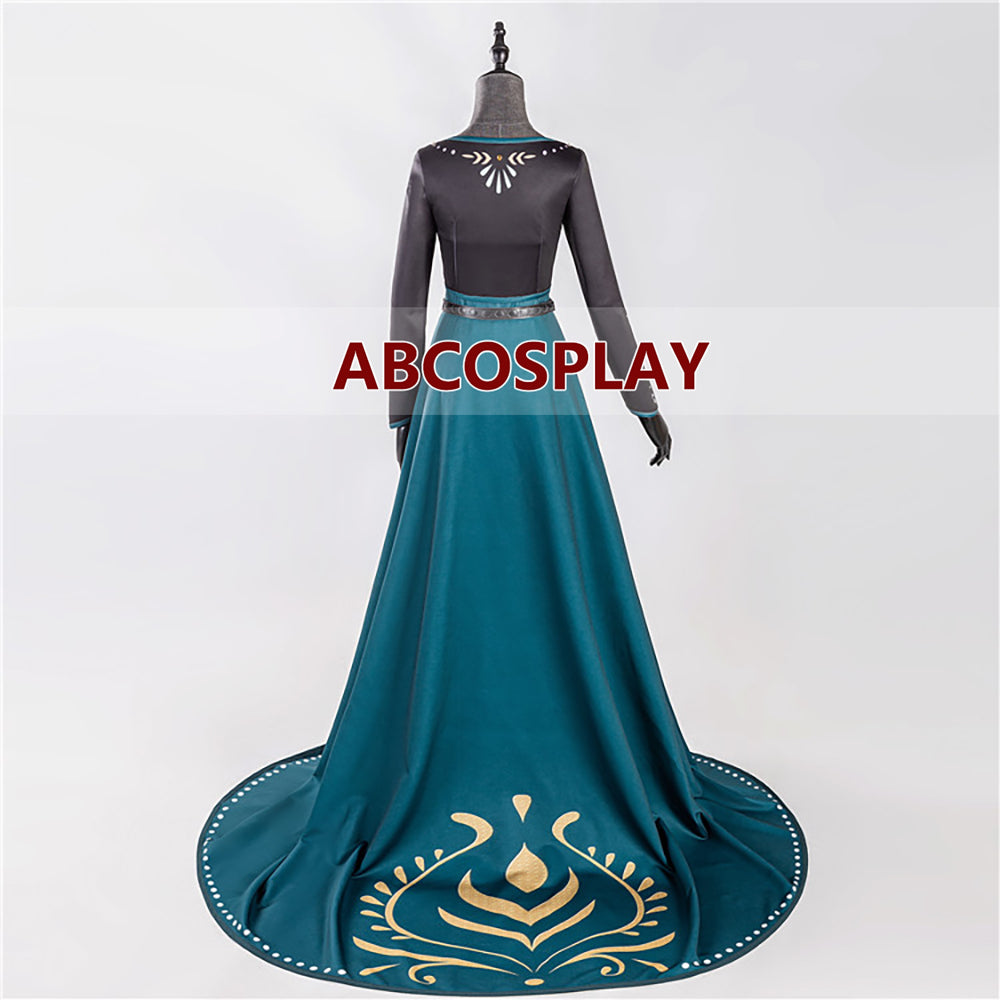 Frozen 2 Anna Printed Dress Luxury Cosplay Costume