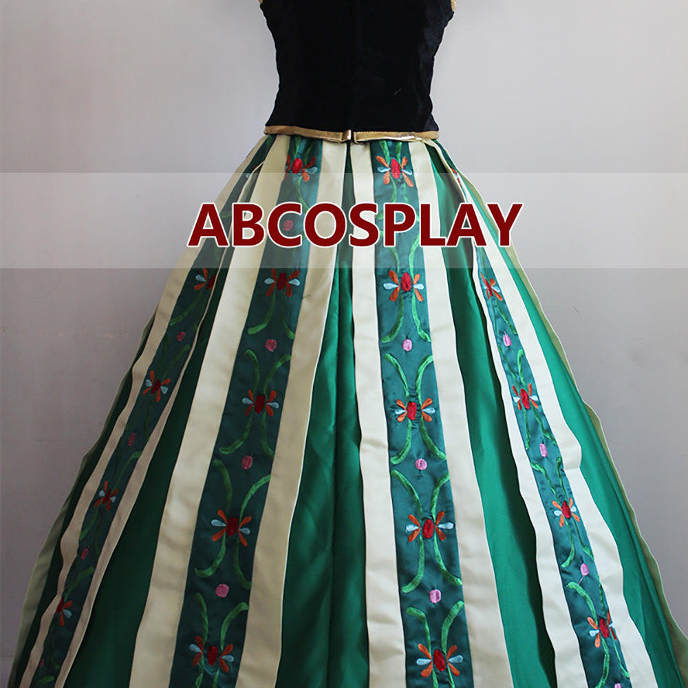 Frozen Anna Embroidery Dress Style 2 Cosplay Costume