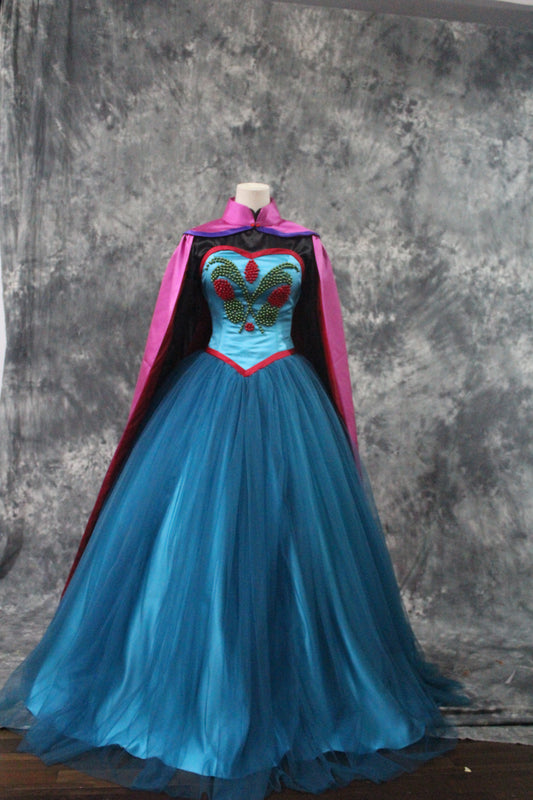 Frozen Elsa Priness Elsa Embroidery Dress Queen Cosplay Costume