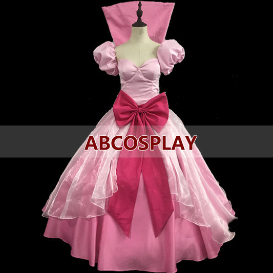 Princess And The Frog Princess Charlotte Pink Dress Cosplay Costume