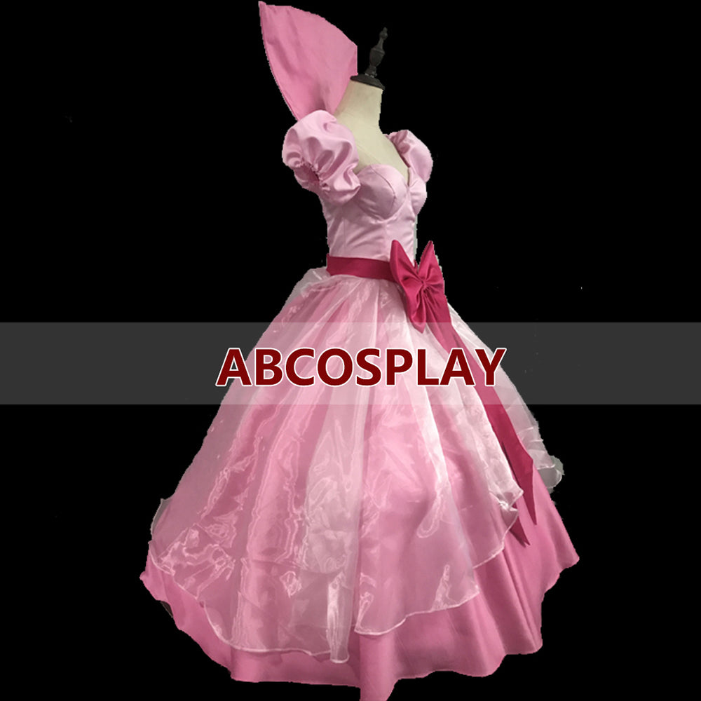 Princess And The Frog Princess Charlotte Pink Dress Cosplay Costume