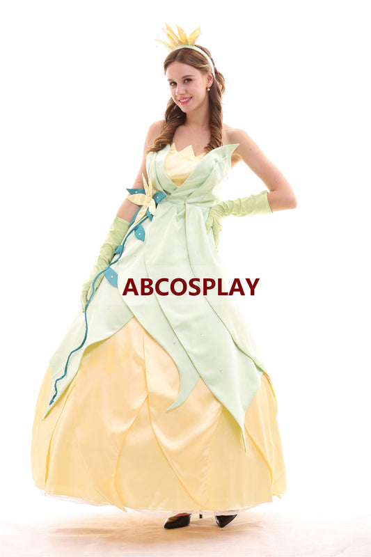 Princess And The Frog Princess Tiana Dress Girls Cosplay Costumes