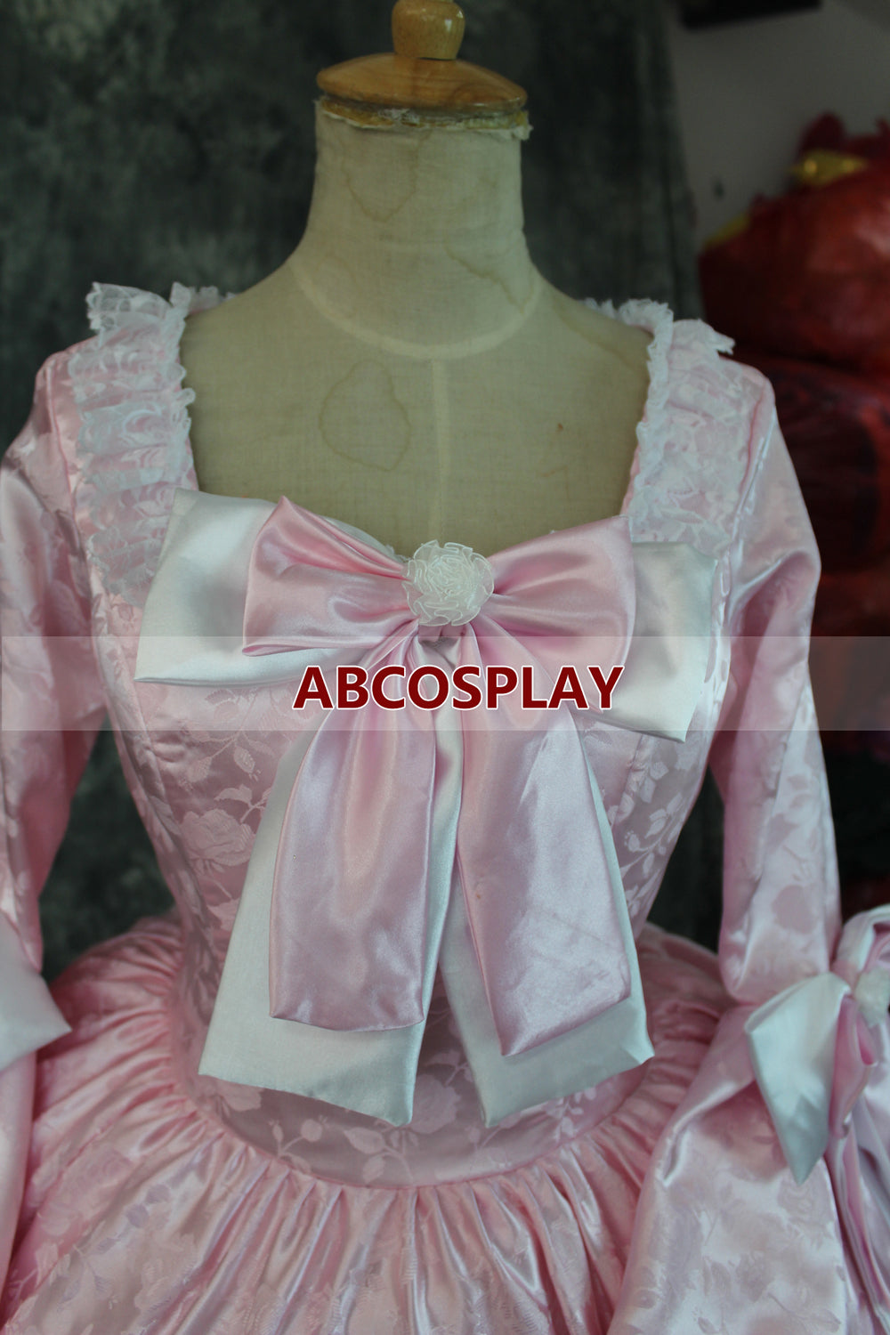 Sleeping Beauty Aurora Pink Brocade Dress Cosplay Costume