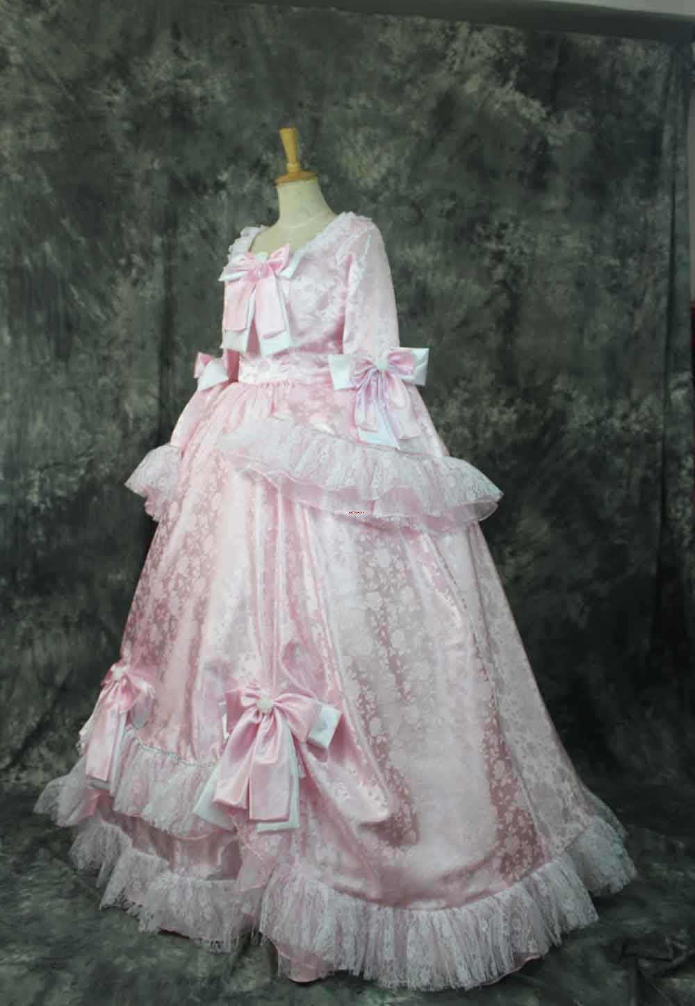 Sleeping Beauty Aurora Pink Brocade Dress Cosplay Costume