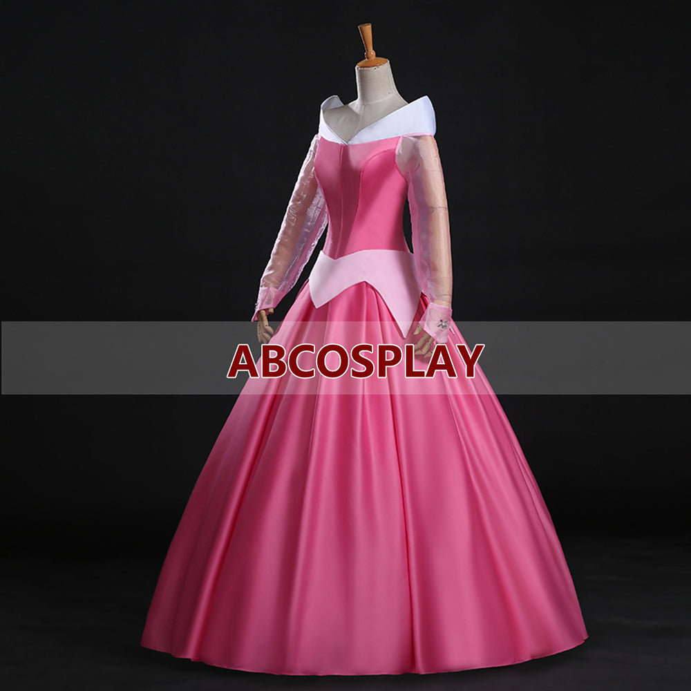 Princess Sleeping Beauty Aurora Pink Dress Cosplay Costume