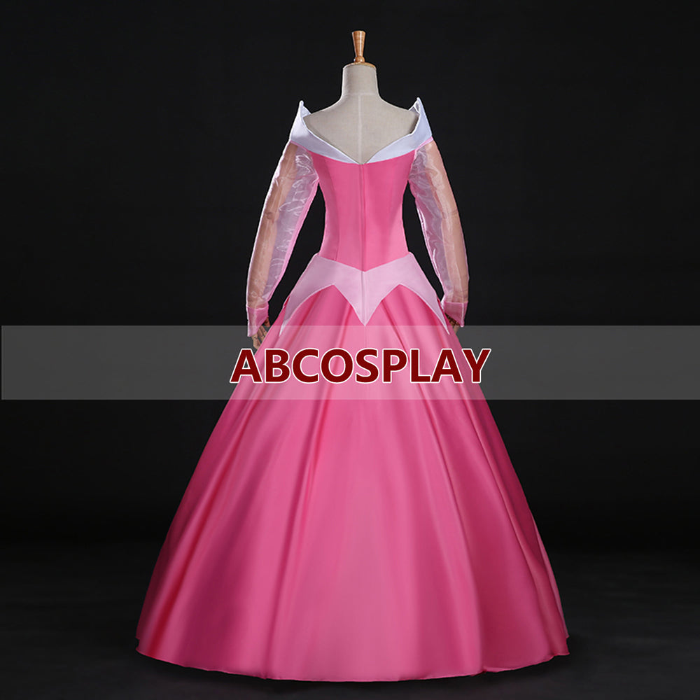 Princess Sleeping Beauty Aurora Pink Dress Cosplay Costume