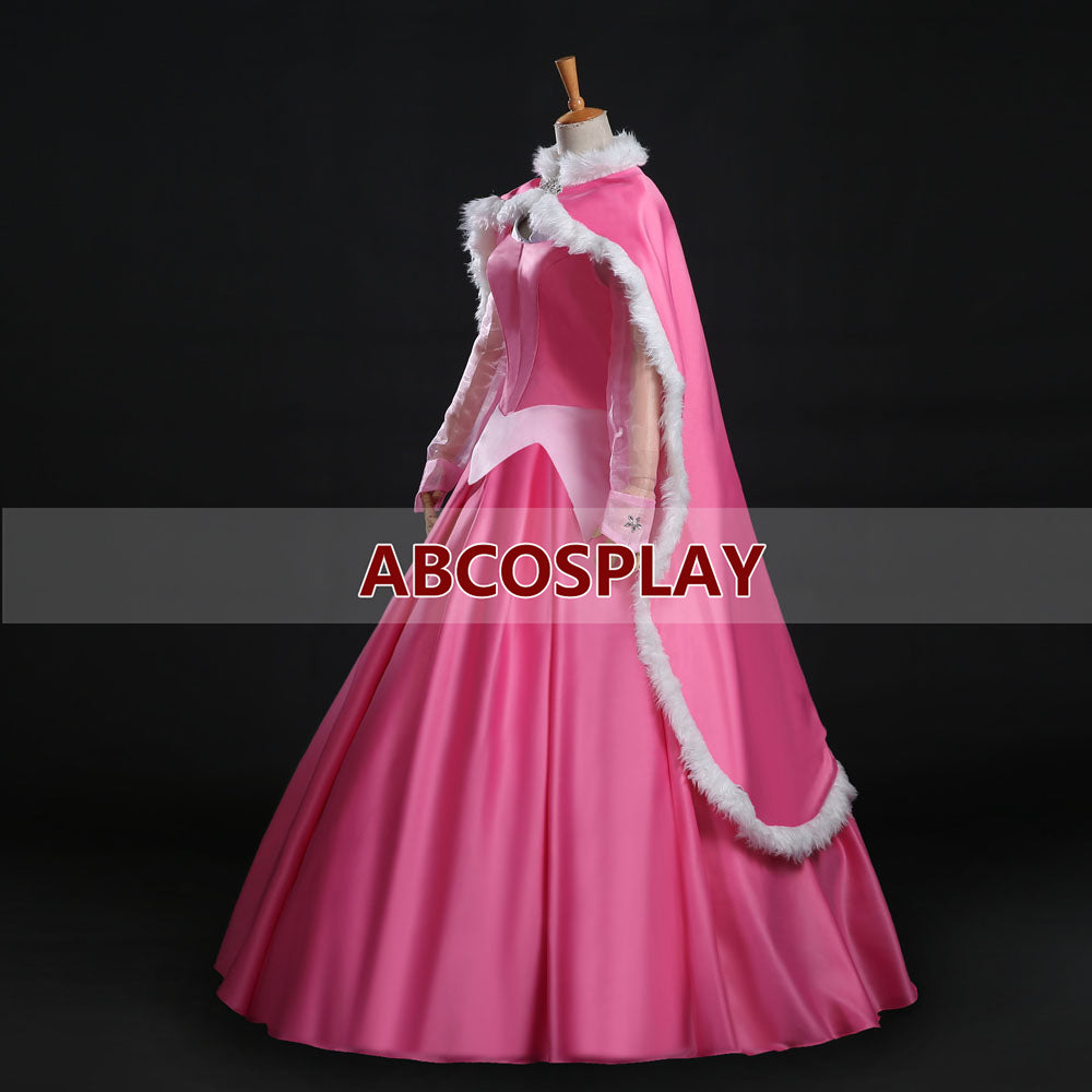 Princess Sleeping Beauty Aurora Pink Dress Cosplay Costume