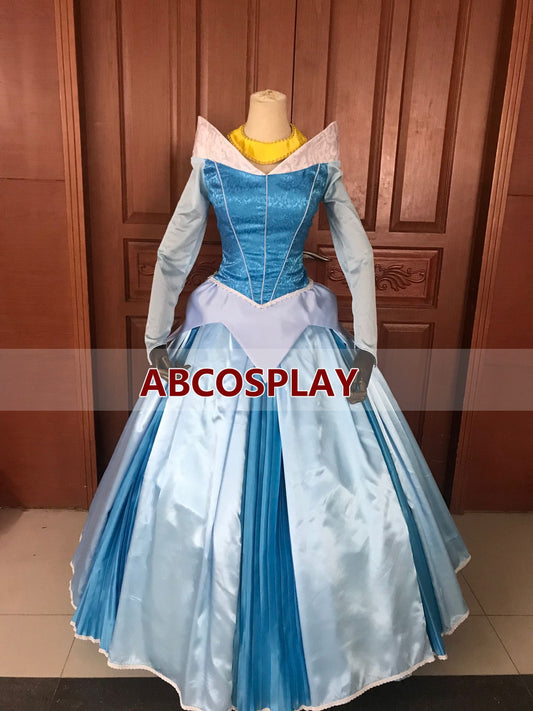 Sleeping Beauty Aurora Princess Dress Satin Cosplay Costume