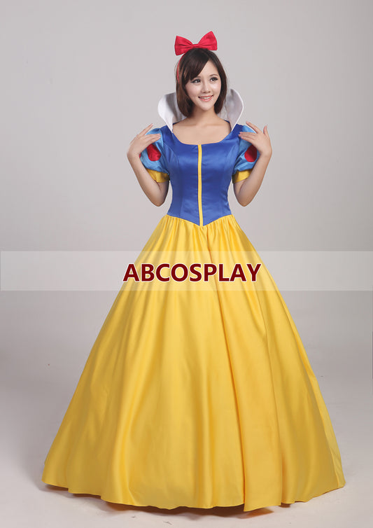 Princess Snow White Dress Classic Satin Snow White Cosplay Costume