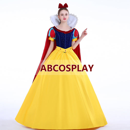 Princess Snow White Dress Cloak for Adult Luxury Style Cosplay Costumes