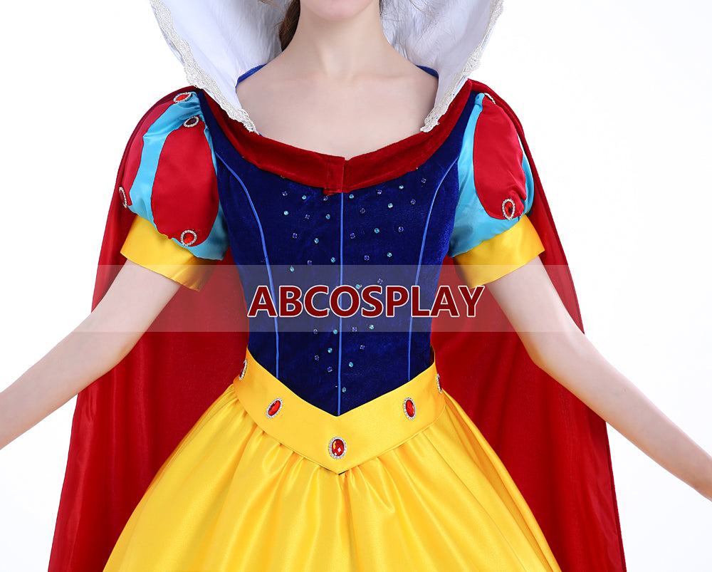 Princess Snow White Dress Cloak for Adult Luxury Style Cosplay Costumes