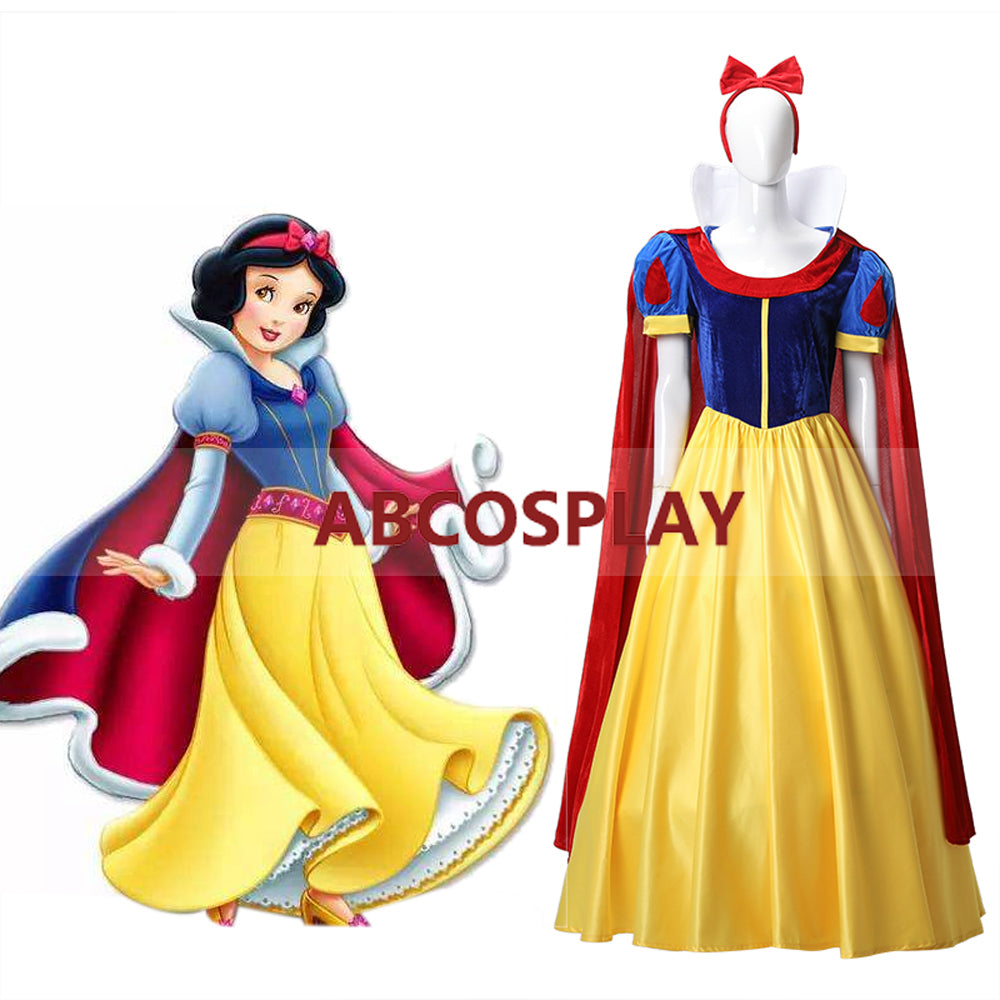 Snow White Princess Woman Dress Stripe Cosplay Costume