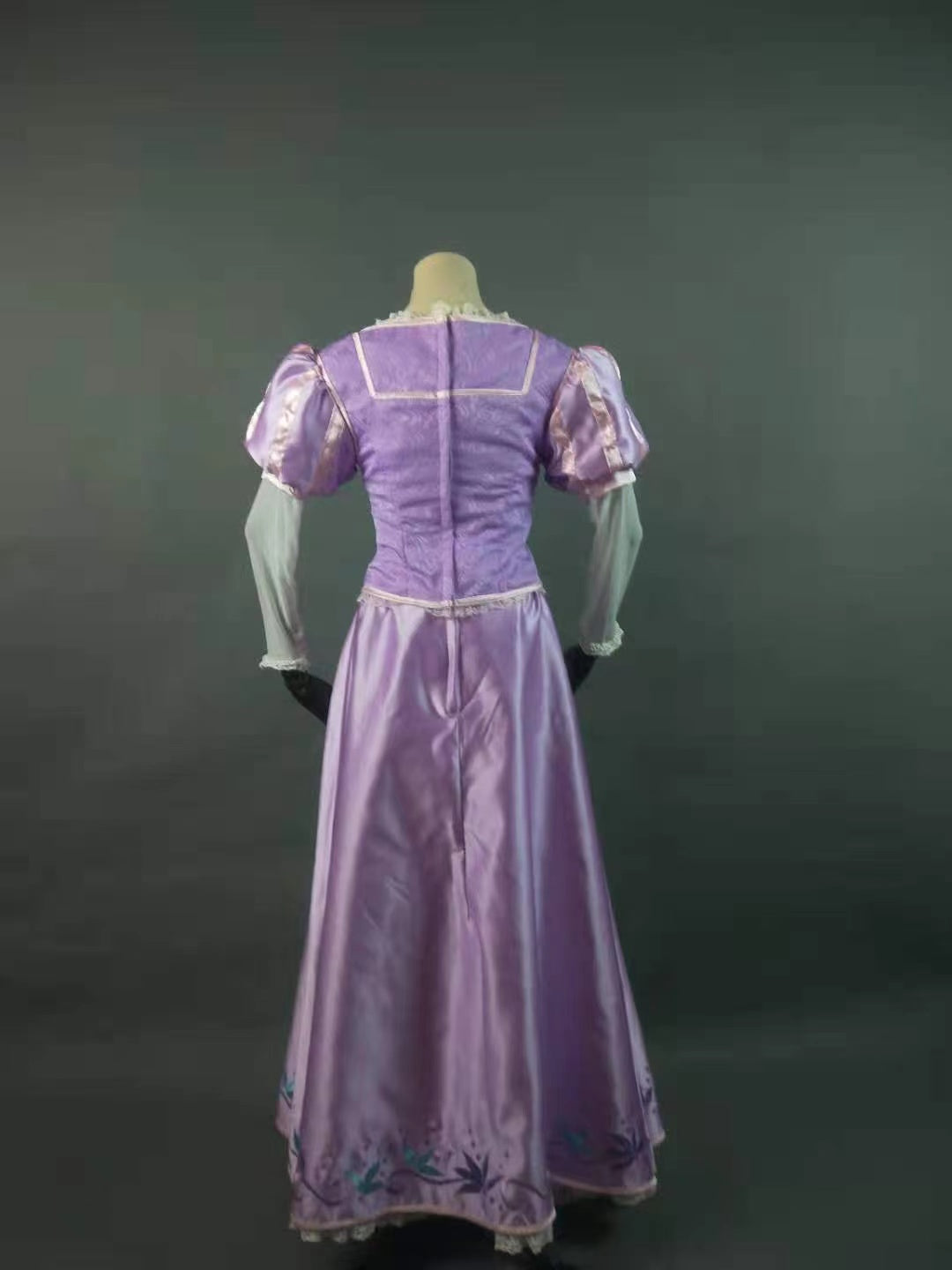 Tangled Princess Rapunzel Embroidery Dress Cosplay Costume