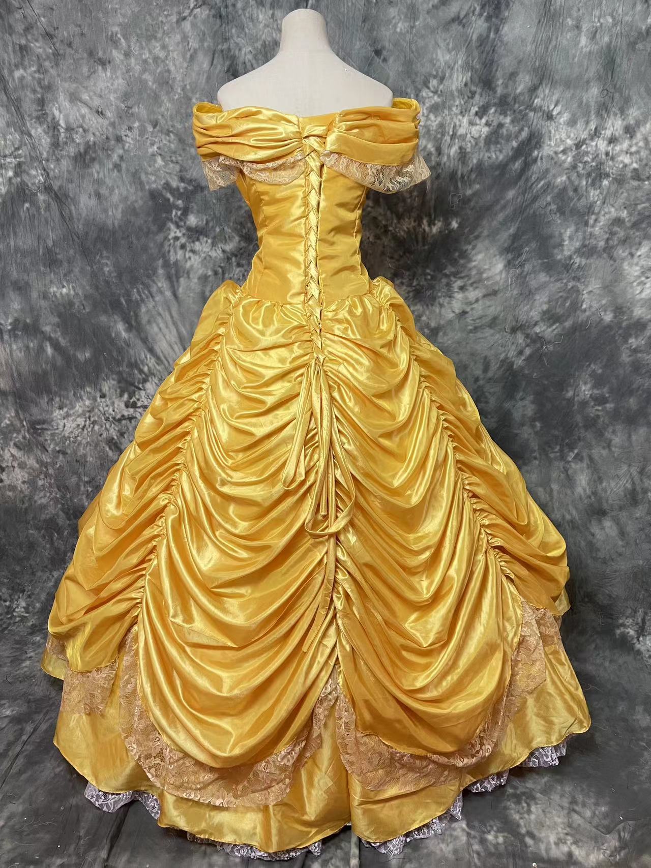 Beauty And The Beast Princess Belle Dress Cosplay Costumes Free Shipping