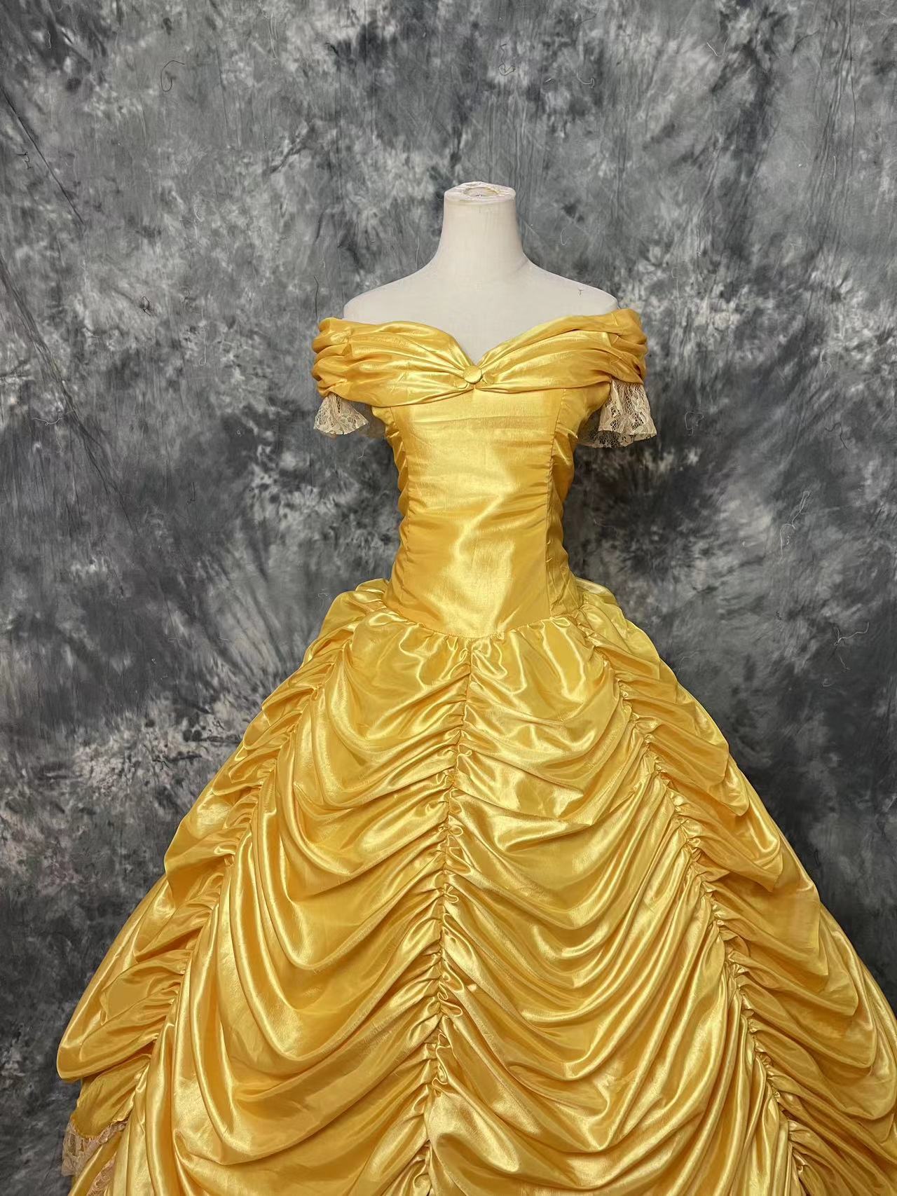 Beauty And The Beast Princess Belle Dress Cosplay Costumes Free Shipping