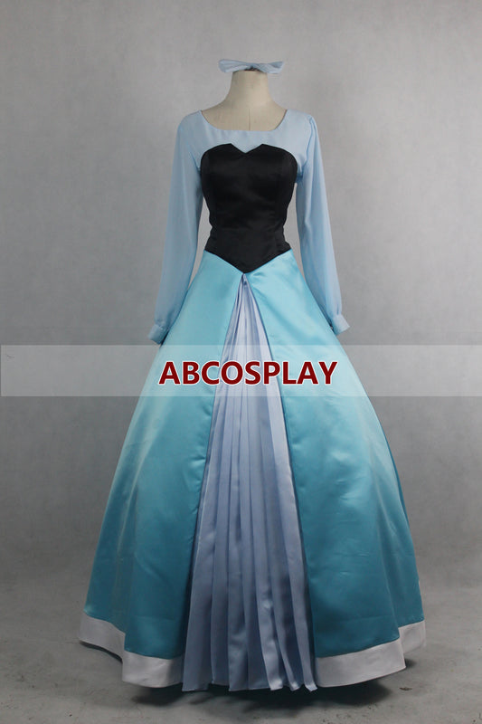 The Little Mermaid Ariel Green Satin Dress Cosplay Costume