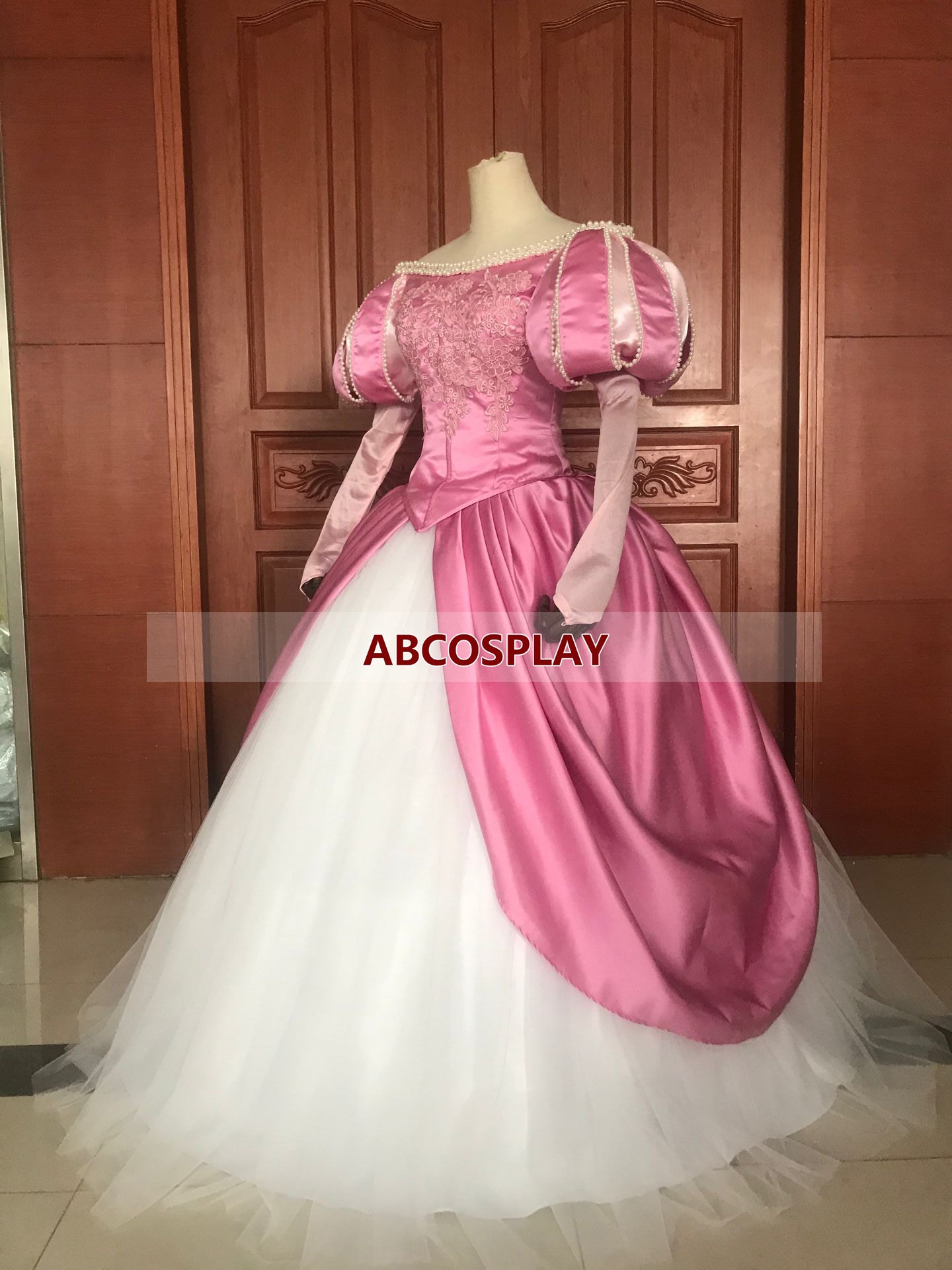 The Little Mermaid Ariel Pink Princess Dress Cosplay Costume